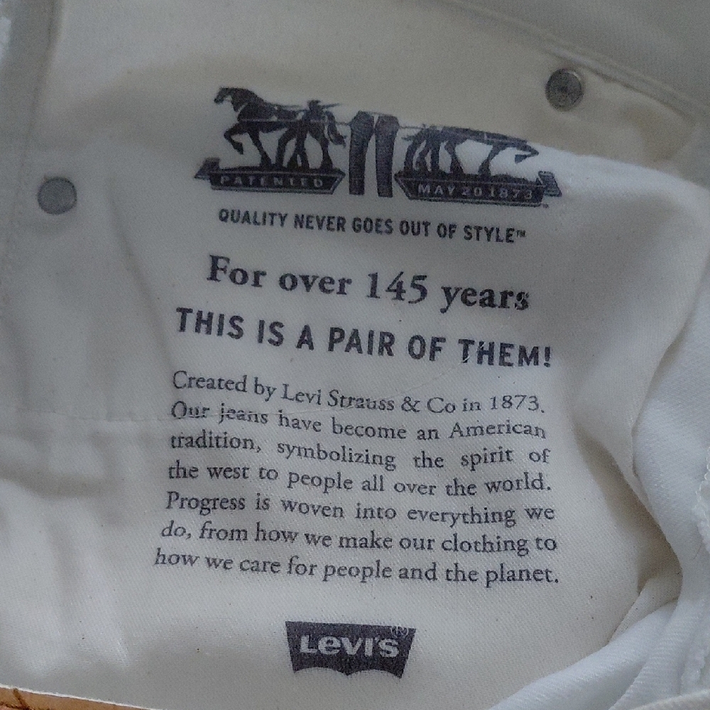 Levi's Men's White Jean Shorts Style 511 Size 32 - Picture 8 of 10